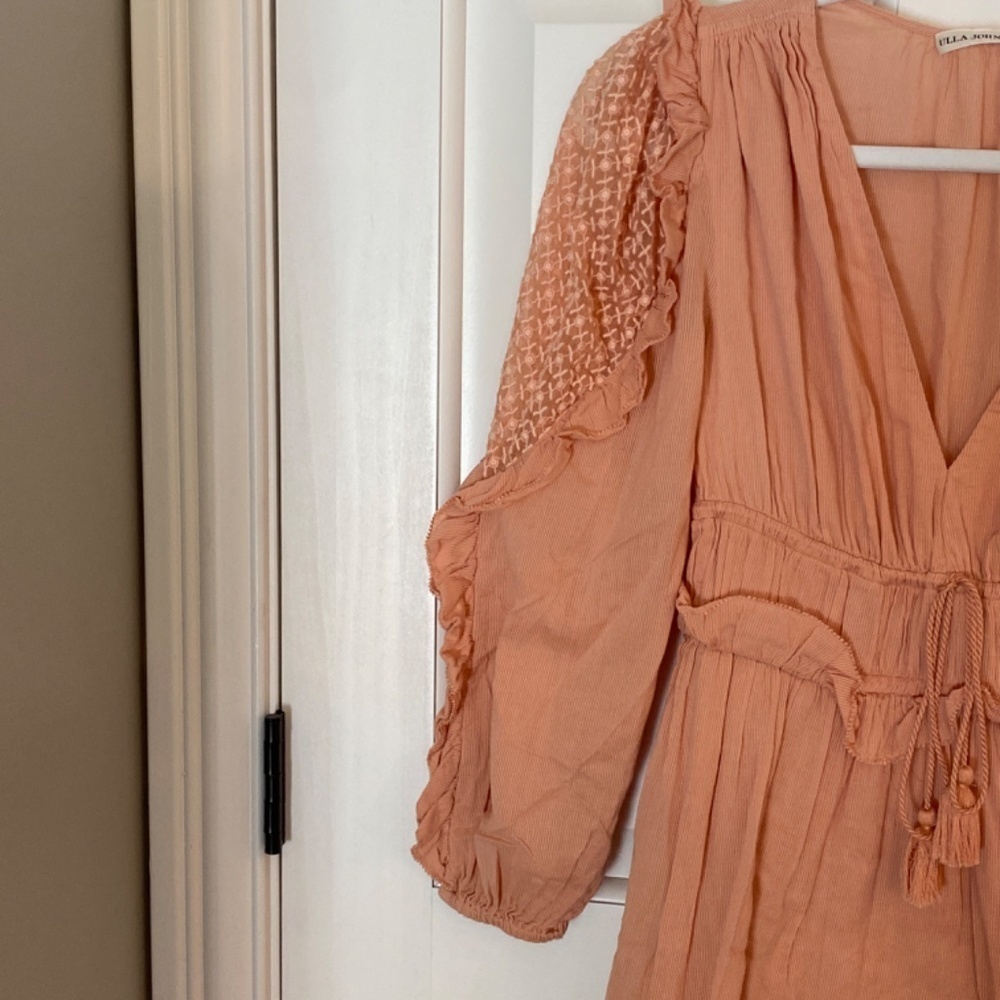 Ulla Johnson Sheila Embroidered Dress Pinkish-Peach 33386 - Picture 6 of 16